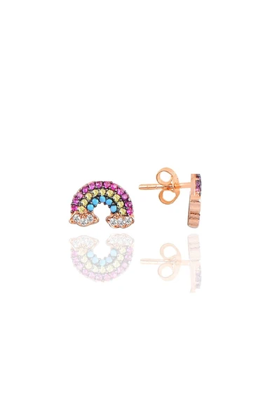 Gümüş rose gökkuşağı küpe SGTL10579ROSE ürün görseli 1