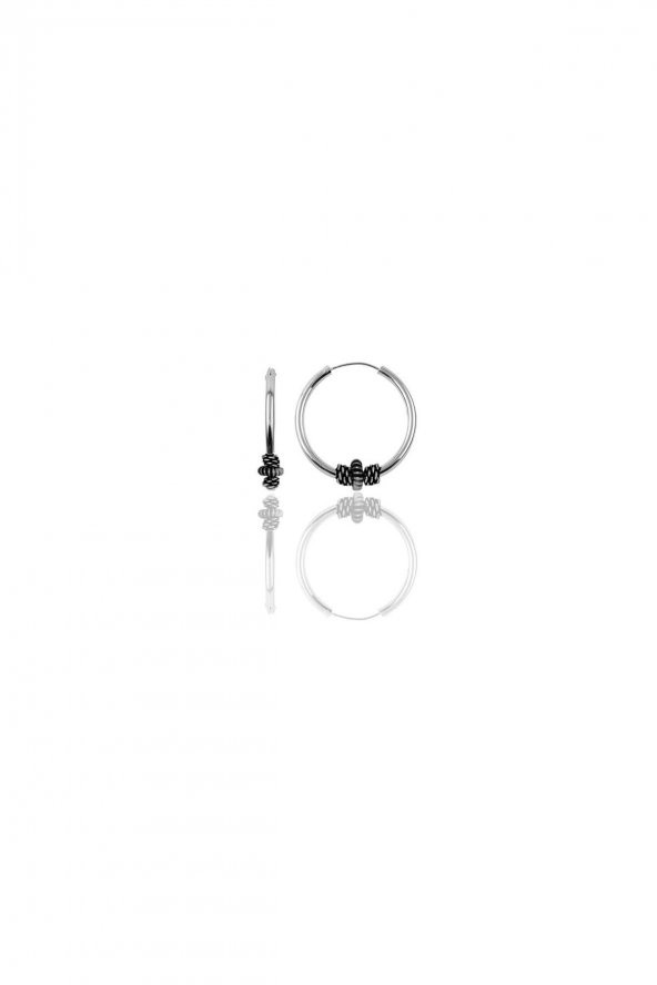 Gümüş 12 mm mini  işlemeli halka küpe ürün görseli 1