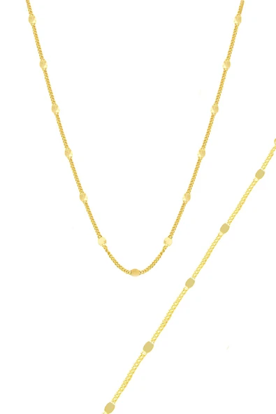 Gümüş altın yaldızlı pullu gurmet kolye bileklik seti SGTL11056GOLD ürün görseli 1