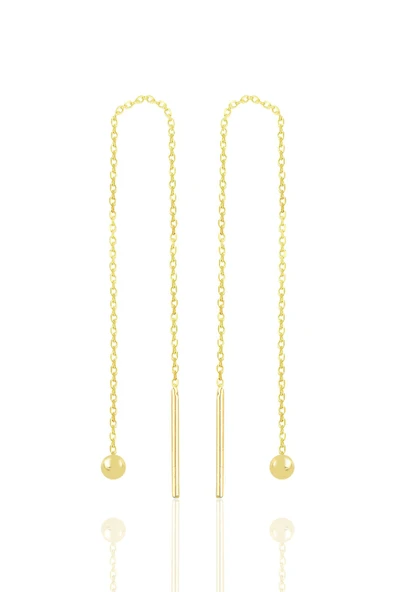Gümüş altın yaldızlı toplu gümüş zincir küpe SGTL10685GOLD ürün görseli 1