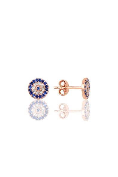 Gümüş rose zirkon taşlı nazar küpe SGTL11357ROSE ürün görseli 1
