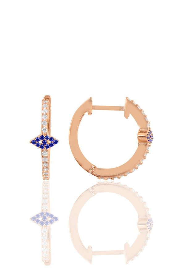 Gümüş rose safir taşlı eye gümüş halka küpe ürün görseli 1