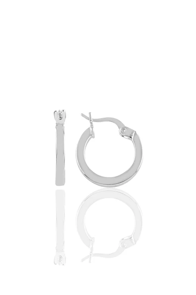Gümüş rodyumlu 14 mm şarnel  halka küpe SGTL10757RODAJ ürün görseli 1