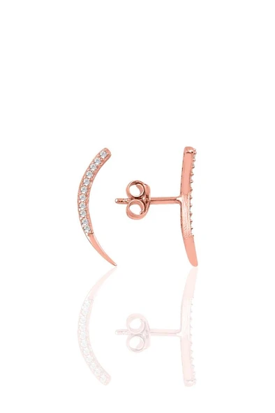Gümüş rose zirkon taşlı Ay modeli küpe SGTL10824ROSE ürün görseli 1