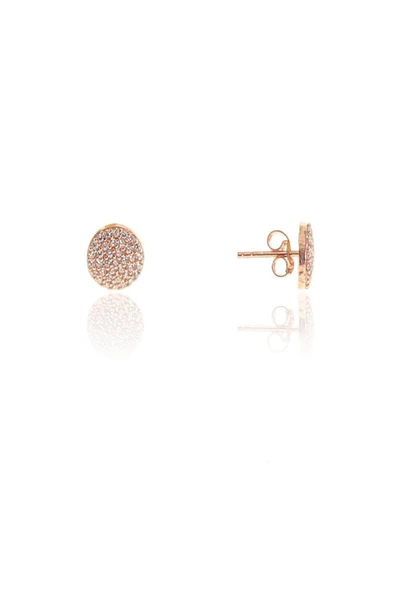 Gümüş rose zirkon taşlı yuvarlak küpe SGTL10816ROSE ürün görseli 1