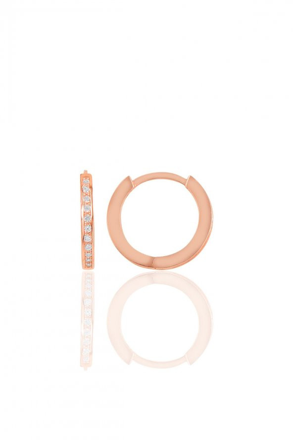 Gümüş rose 14 mm yeni tamtur halka küpe ürün görseli 1