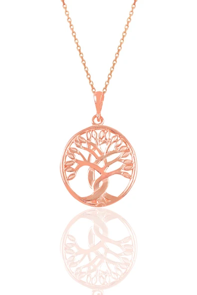 Gümüş rose  yaşam ağacı kolye  SGTL10902ROSE ürün görseli 1