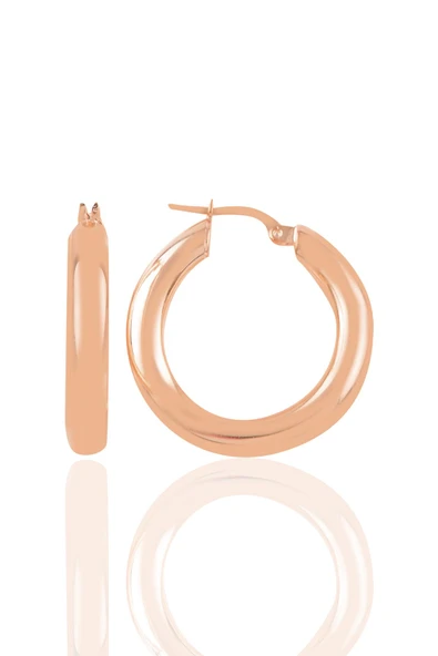 Gümüş rose 5 mm kalınlığında 29 mm büyüklüğünde kalın gümüş halka küpe SGTL10937ROSE ürün görseli 1