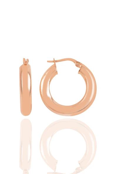 Gümüş rose 5 mm kalınlığında 25 mm büyüklüğünde kalın gümüş halka küpe SGTL10936ROSE ürün görseli 1