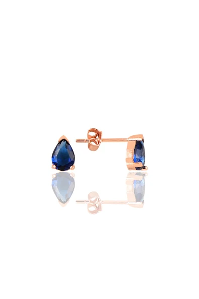 Gümüş rose safir taşlı damla küpe SGTL10974LACI ürün görseli 1
