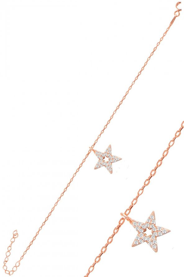 Gümüş rose zirkon taşlı lotus bileklik ürün görseli 1