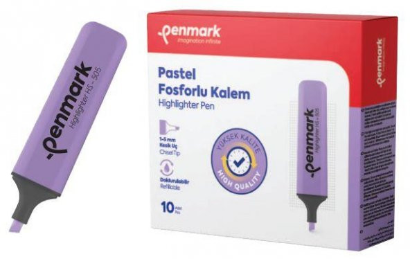 PENMARK FOSFORLU KALEM PASTEL LAVANTA 10LU 505 ürün görseli 1