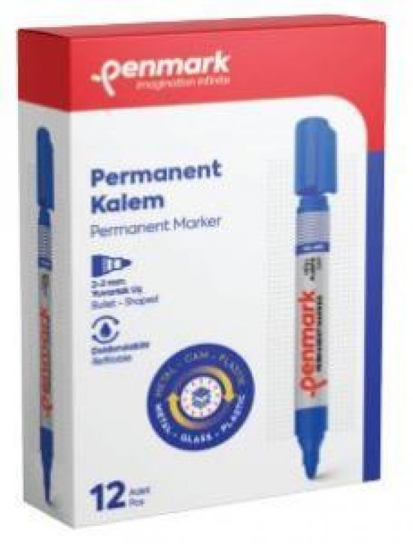 PENMARK PERMANENT MARKOR YUV.UC MAVI12LI HS 405 02 ürün görseli 1