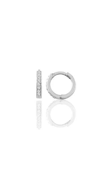 Gümüş rodyumlu zirkon taşlı 12 mm halka küpe SGTL11255RODAJ ürün görseli 1