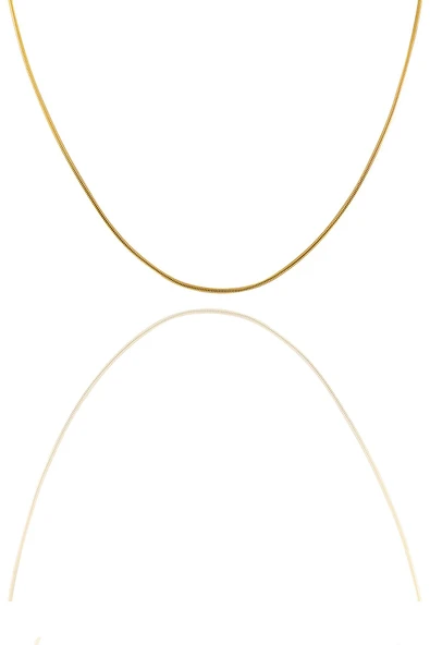 Gümüş altın yaldızlı 60 cm italyan yılan kolye SGTL11292GOLD ürün görseli 1