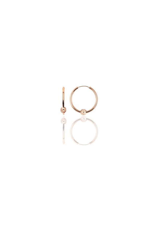 Gümüş rose 12 mm mini  sade toplu halka küpe ürün görseli 1