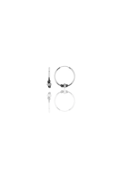 Gümüş 12 mm mini  işlemeli halka küpe SGTL11287RODAJ ürün görseli 1