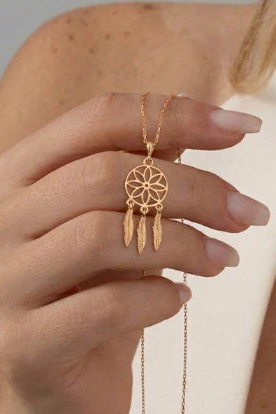 Gümüş rose düş kapanı kolye SGTL11331ROSE ürün görseli 1