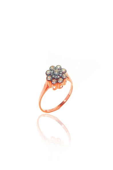 Gümüş rose zirkon taşlı elmas montürlü çiçek modeli yüzük SGTL11338YUZUK ürün görseli 1