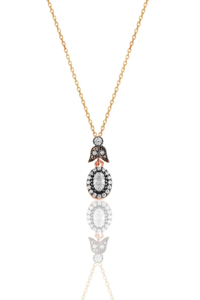 Gümüş rose elmas montürlü kolye… SGTL11470ROSE ürün görseli 1