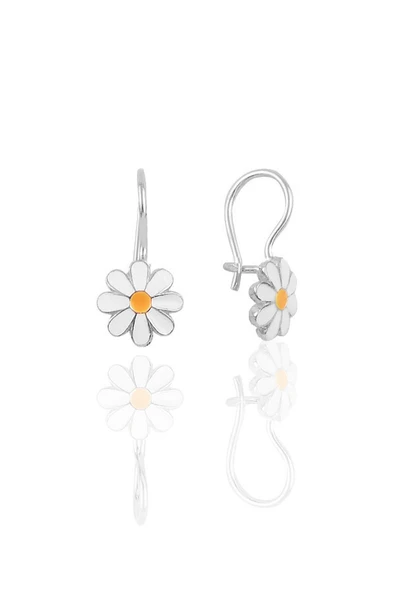 Gümüş  mineli çengelli papatya küpe SGTL10415RDJ ürün görseli 1