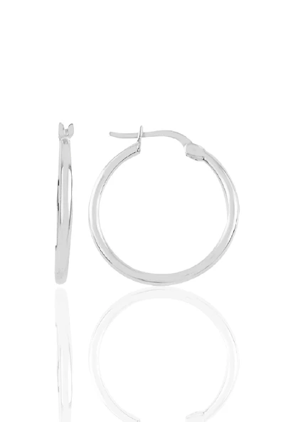 Gümüş 25 mm şarnel halka küpe SGTL11446RODAJ ürün görseli 1
