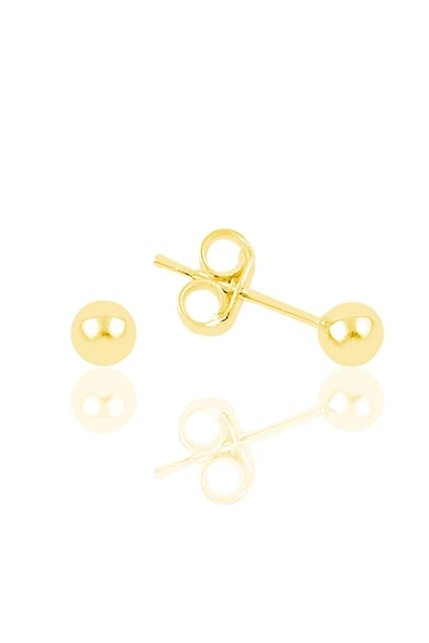 Gümüş altın yaldızlı 5 mm gümüş top küpe SGTL11477GOLD ürün görseli 1