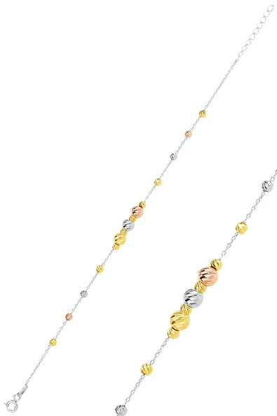 Gümüş altın yaldızlı, rodaj ve rose renkli dorissa dorica bileklik  SGTL11503RODAJ ürün görseli 1