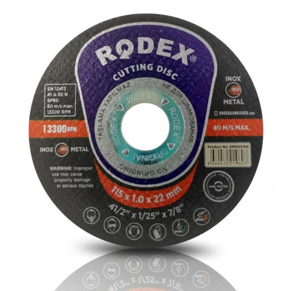 50 Adet Rodex İnox Metal Kesici Taş Disk 115 x 1 mm ürün görseli 1