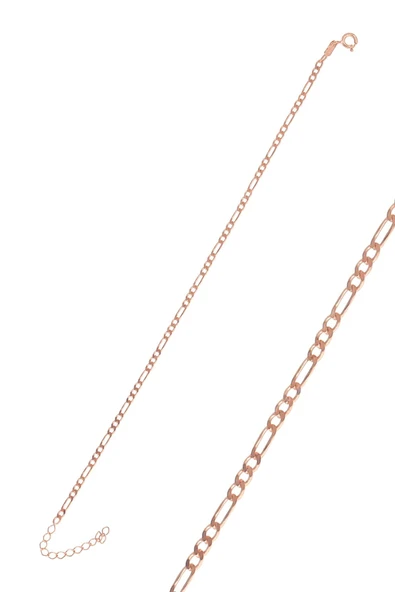 Gümüş rose figaro zincir bileklik SGTL10516ROSE ürün görseli 1
