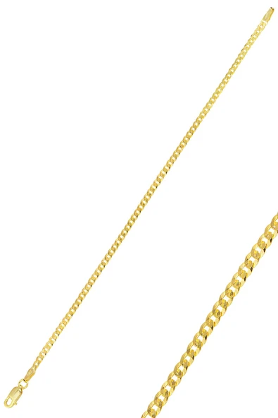Gümüş altın yaldızlı italyan gurmet zincir bileklik SGTL11625GOLD ürün görseli 1