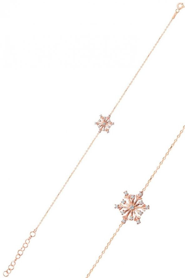 Gümüş zirkon taşlı kartanesi bileklik SGTL10093ROSE ürün görseli 1