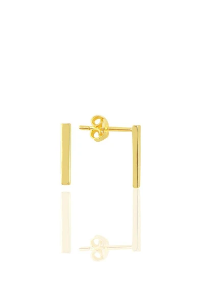 Gümüş altın yaldızlı çubuk küpe SGTL10792GOLD ürün görseli 1