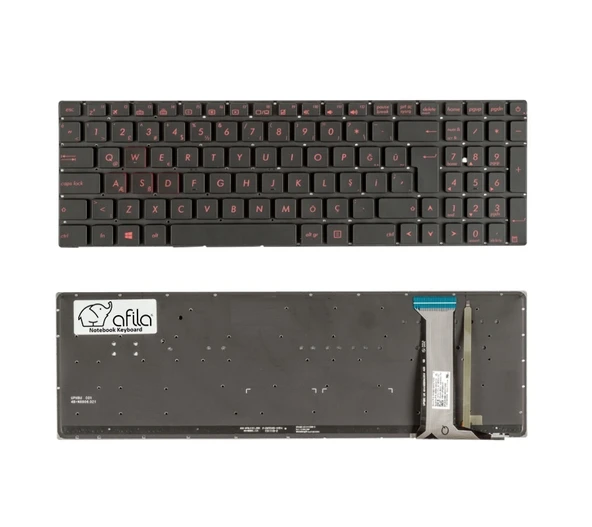 Asus GL552, GL552JM, GL552JW, GL552VW Klavyesi (Siyah TR) ışıklı ürün görseli 1