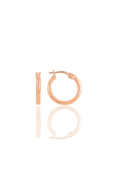 Gümüş rose 16 mm şarnel halka küpe SGTL10641ROSE ürün görseli 1