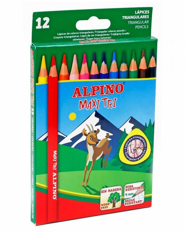 Alpino Maxi Tri Üçgen Kuru Boya 12 Renk ürün görseli 1