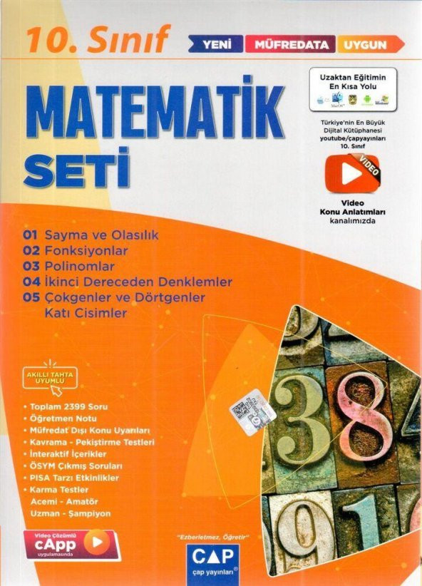 10. Sınıf Matematik Anadolu Seti Çap Yayınları ürün görseli 1