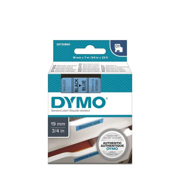 DYMO D1 Mavi/Siyah Yedek Şerit 19mm x 7mt (45806) ürün görseli 1