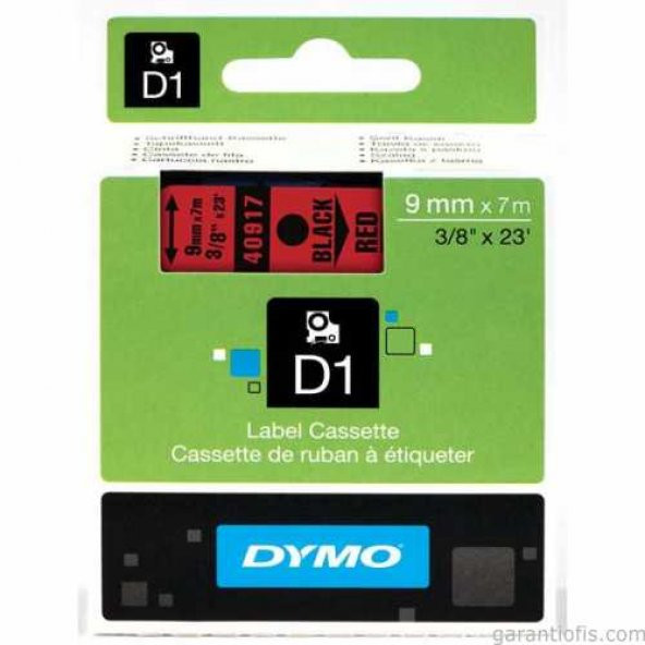 DYMO D1 Kırmızı/Siyah Yedek Şerit 9mm x 7mt (40917) ürün görseli 1