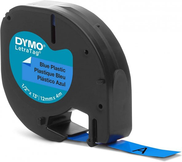 DYMO LetraTag Plastik Etiket Şerit Mavi 59426 (12mm x 4 metre) ürün görseli 1