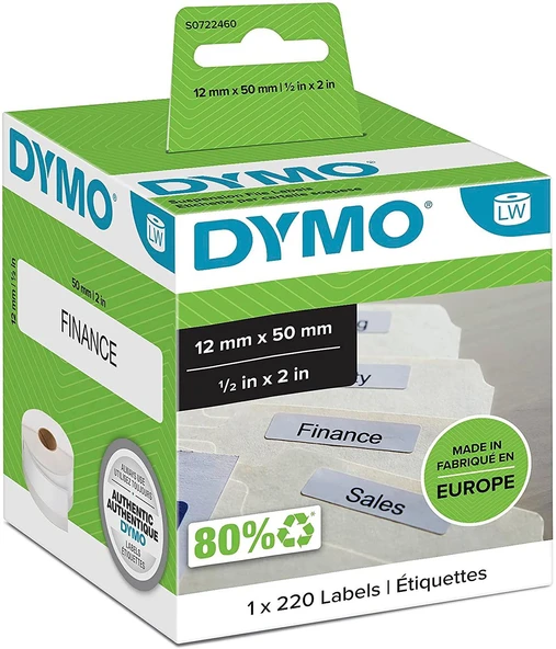 DYMO 12x50mm Askılı Dosya Etiketleri (99017) ürün görseli 1