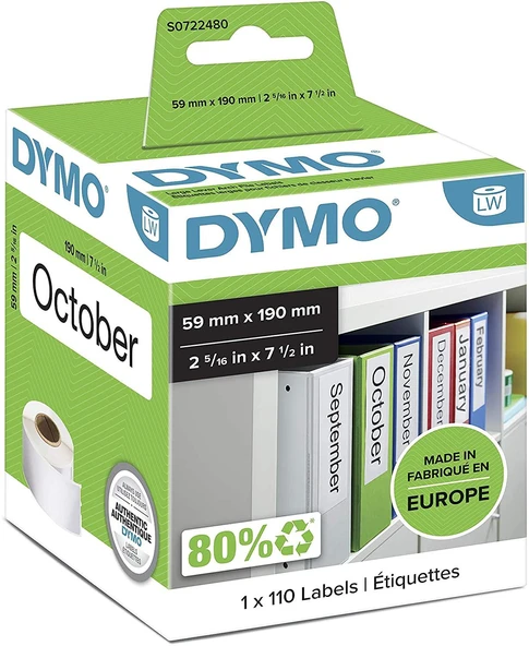 DYMO Geniş Klasörlere Uyumlu Sırt Etiketi 59x190mm (99019) ürün görseli 1