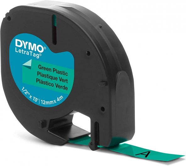 DYMO LetraTag Plastik Etiket Şerit Yeşil 59425 (12mm x 4 metre) ürün görseli 1