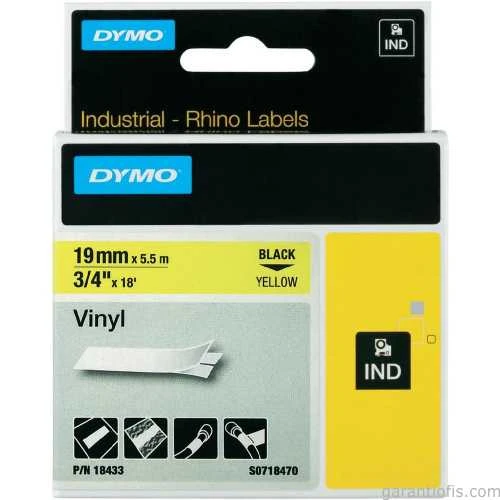 DYMO RhinoPRO Renkli Vinil Şerit 19mmx5,5m Sarı/Siyah 18433 ürün görseli 1