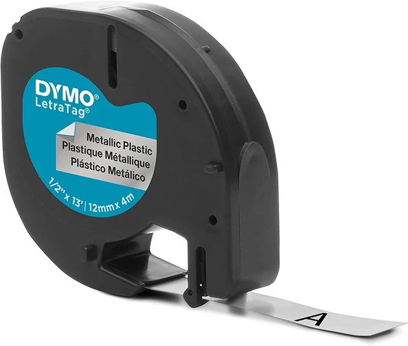 DYMO LetraTag Metalik Gri Şerit 59429 (12mm x 4 metre) ürün görseli 1