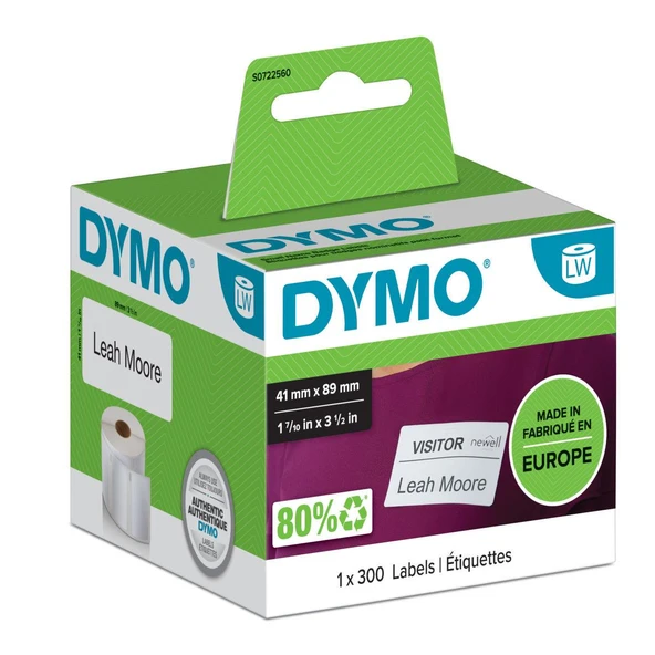 DYMO 41x89mm Yaka Kartı/İsim Kartı Etiketi (11356) ürün görseli 1