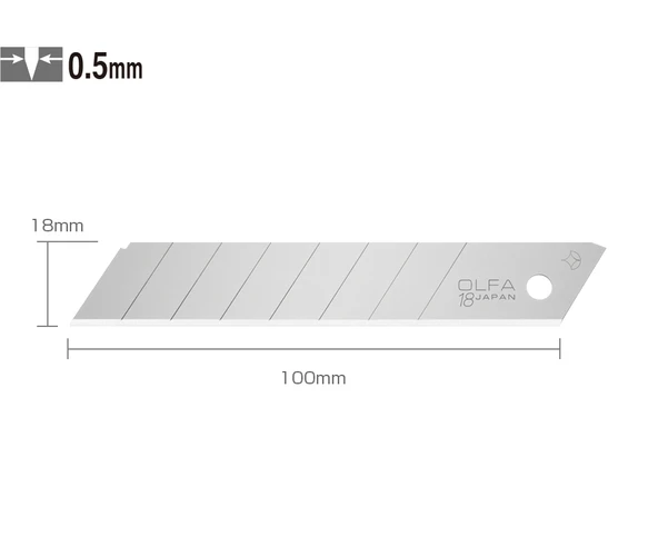 OLFA LB-10 Standart Geniş Maket Bıçağı Yedeği (10 lu) ürün görseli 1