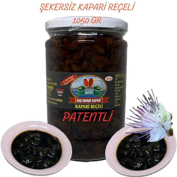 ŞEKERSİZ KAPARİ REÇELİ (PATENTLİ) 1050 gr. AŞÇI MURAT KAPARİ ürün görseli 1