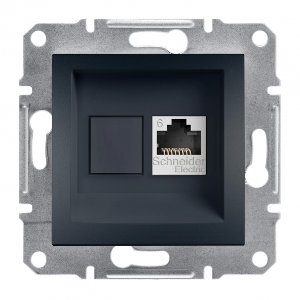 Schneider Asfora 1*RJ45 CAT.6 UTP Antrasit EPH4700171 (ÇERÇEVESİZ ürün görseli 1