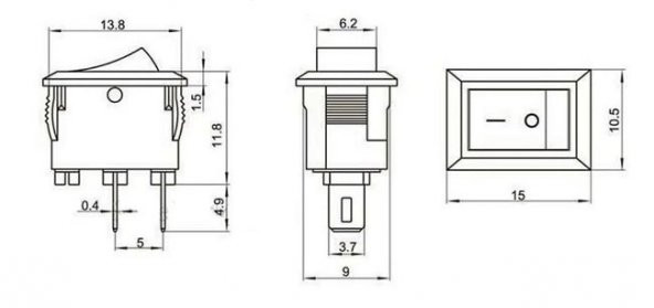 KCD11 Mini On-Off Anahtar - Beyaz - 5 Adet - Resim 2